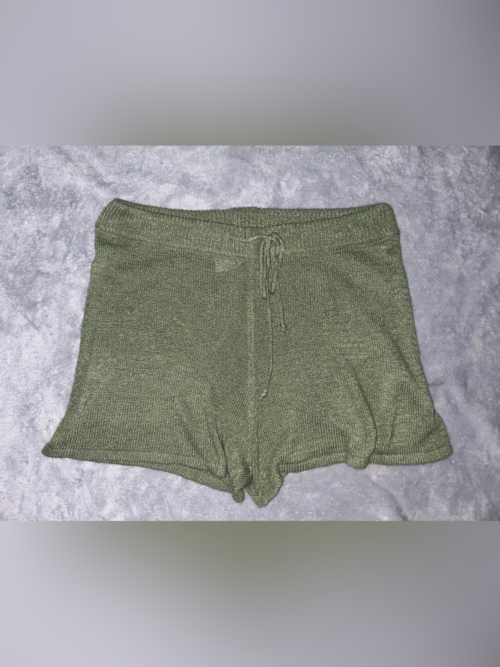 Olive Knit Drawstring Women’s Shorts